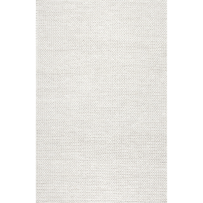 Tapis ivoire tressé à la main Dunanney, Rectangulaire 11 pi 6 po x 14 pi 6 po