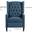 Fauteuil inclinable bleu de 27,82 po de largeur - matériau grand teint, boucle ardillon à dossier profond, 3 réglages réglables pour une assise confortable, fabrication en bois massif et contreplaqué, ressorts en «S»-1298398516