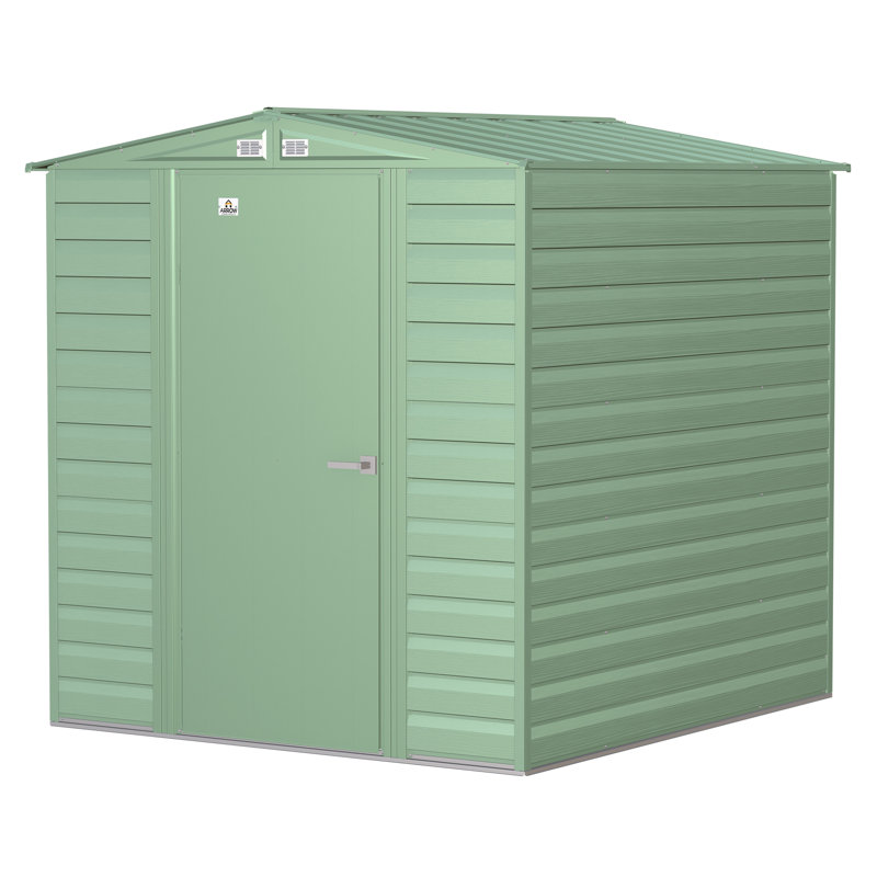 Select Steel Storage Shed Steel Storage Shed, 6X7, Sage Green, Sage Green