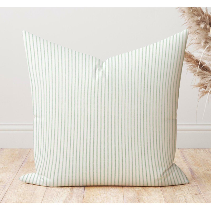 Housse de coussin en coton Pistachio, Carré 15 po