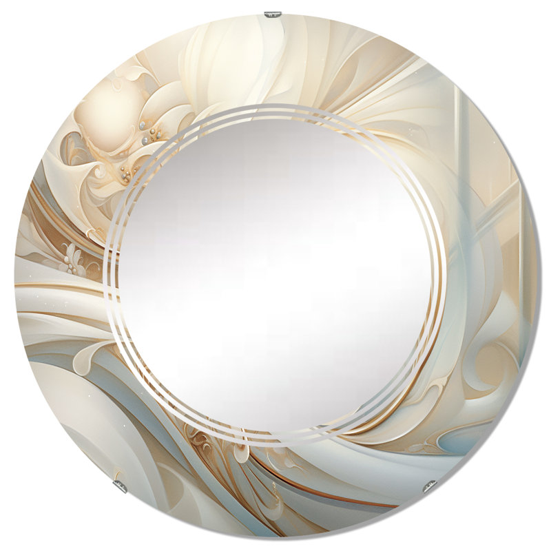 Pello - Miroir mural rond moderne, 32 po x 32 po