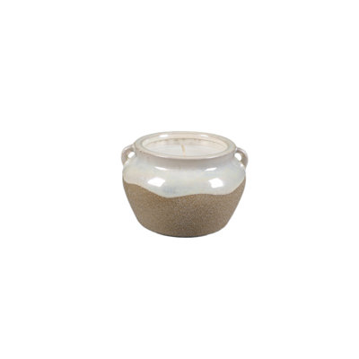 4.25" Honey Pot Shimmer Dip  Ceramic Candle