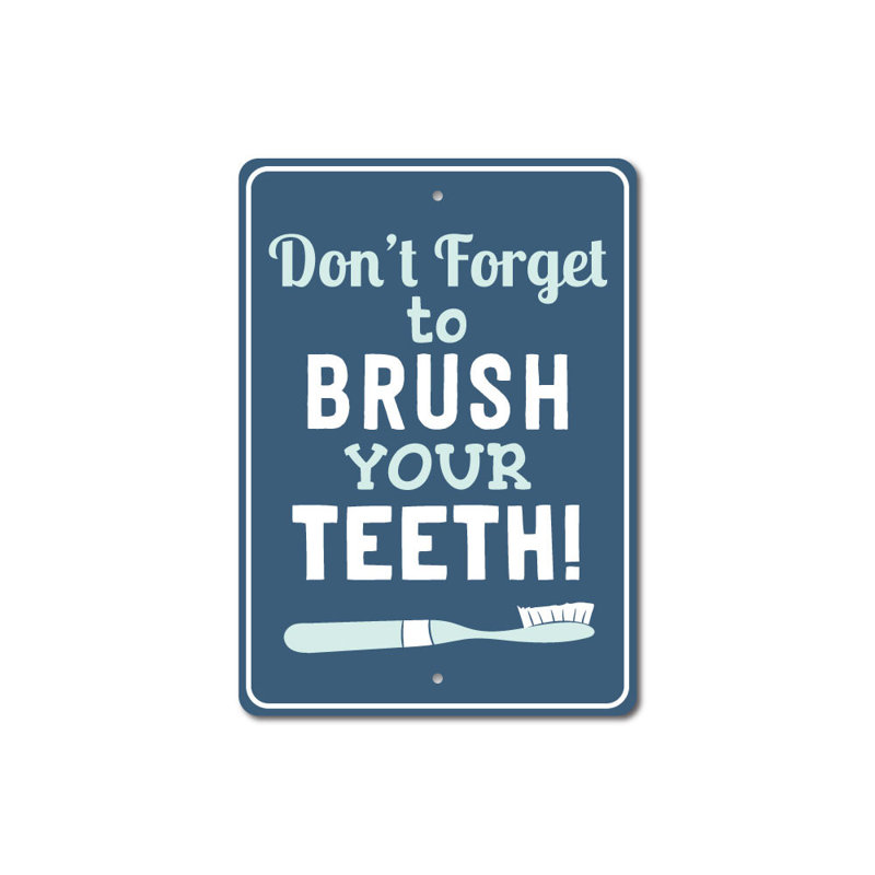 Plaque en aluminium brossant les dents, H 14 po x l 10 po x P 0,04 po
