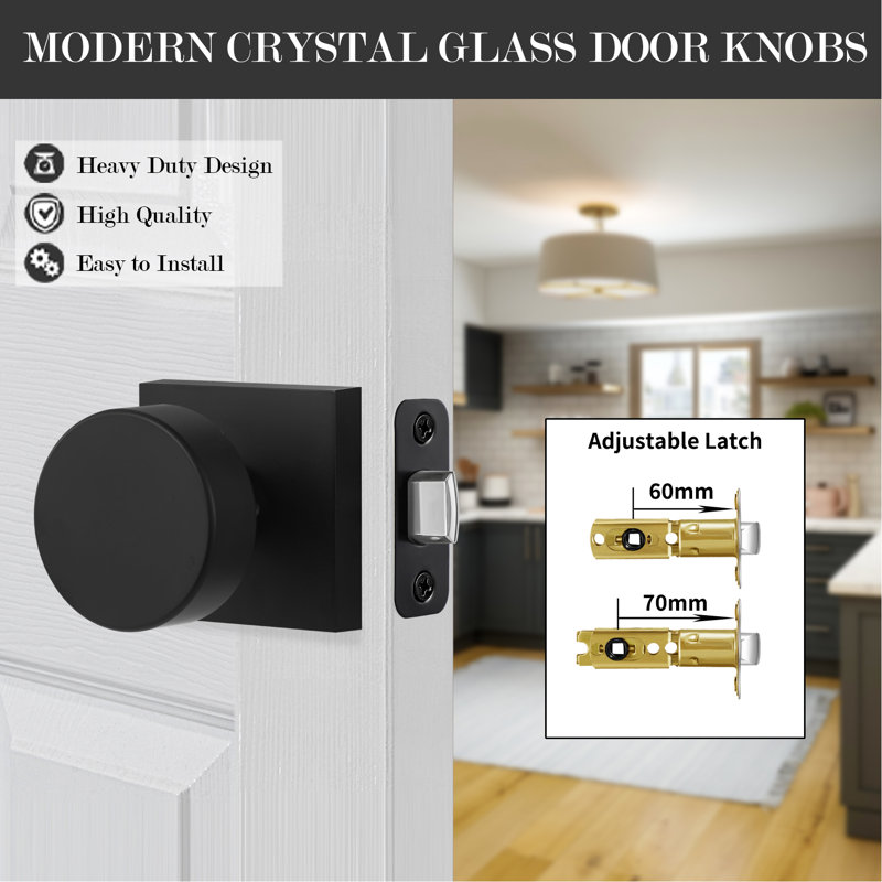 Boutons de porte Modern Grace Series, Noir mat
