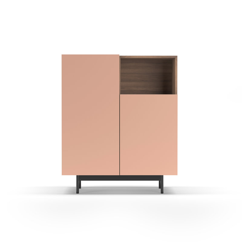Eliscar Standard Accent Chest, Walnut/Pink/Black