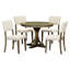 Ensemble de table de salle à manger 5 pièces avec pieds courbés et 4 chaises rembourrées pour salle à manger, plateau de table rond, ensemble de salle à manger-234116062-234116061