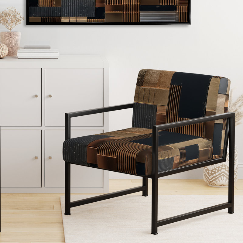 Chaise d'appoint rembourrée Brown, Noir