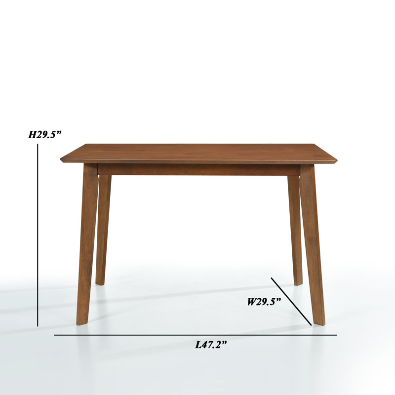 Lucia Solid Wood Dining Table, 29.5" H x 47.2" L x 29.5" W