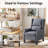 Pushback Recliner Chair, Wingback Armchair with Side Pocket, Wooden Legs, Linen-1515739131