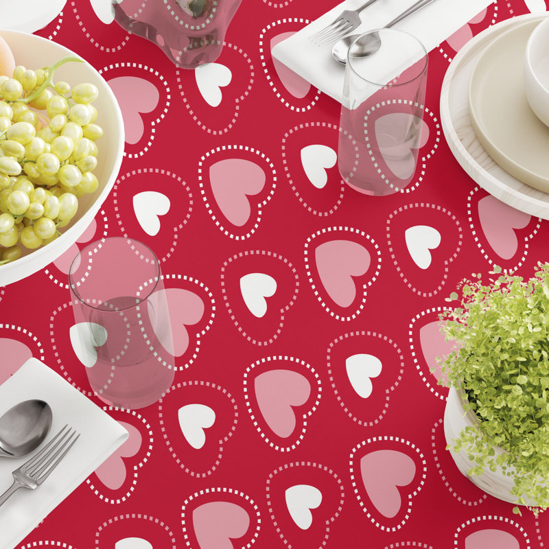 Sirois Hearts in Stitches Round Tablecloth, 90" x 90"