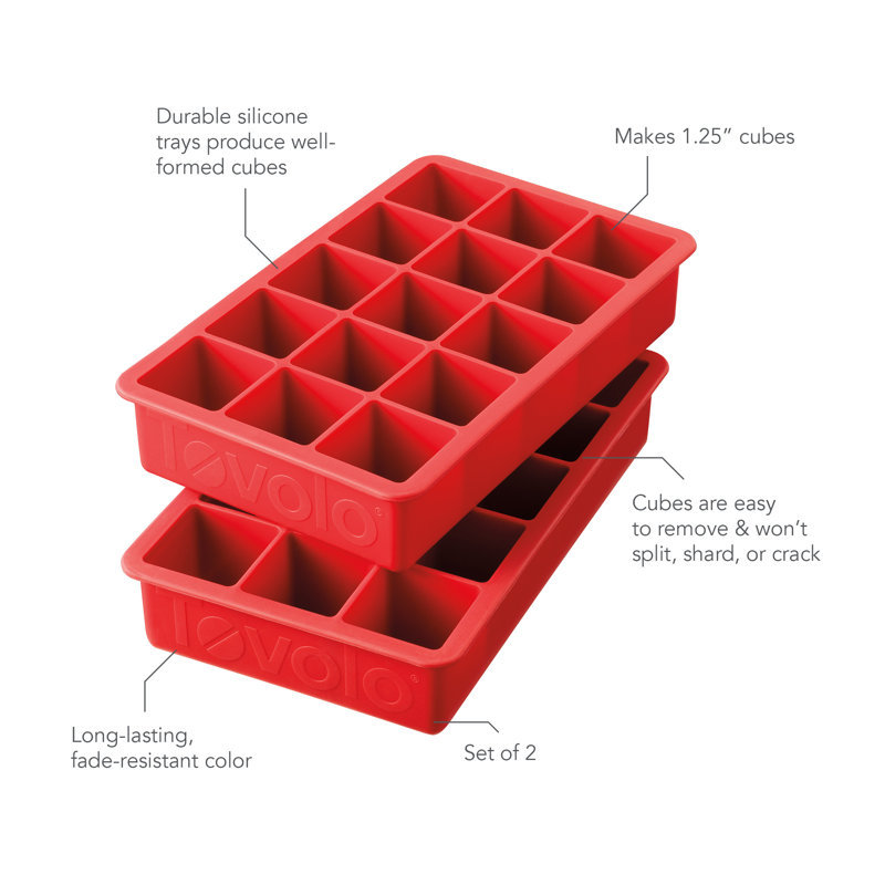 Perfect Cube Ice Trays, Red