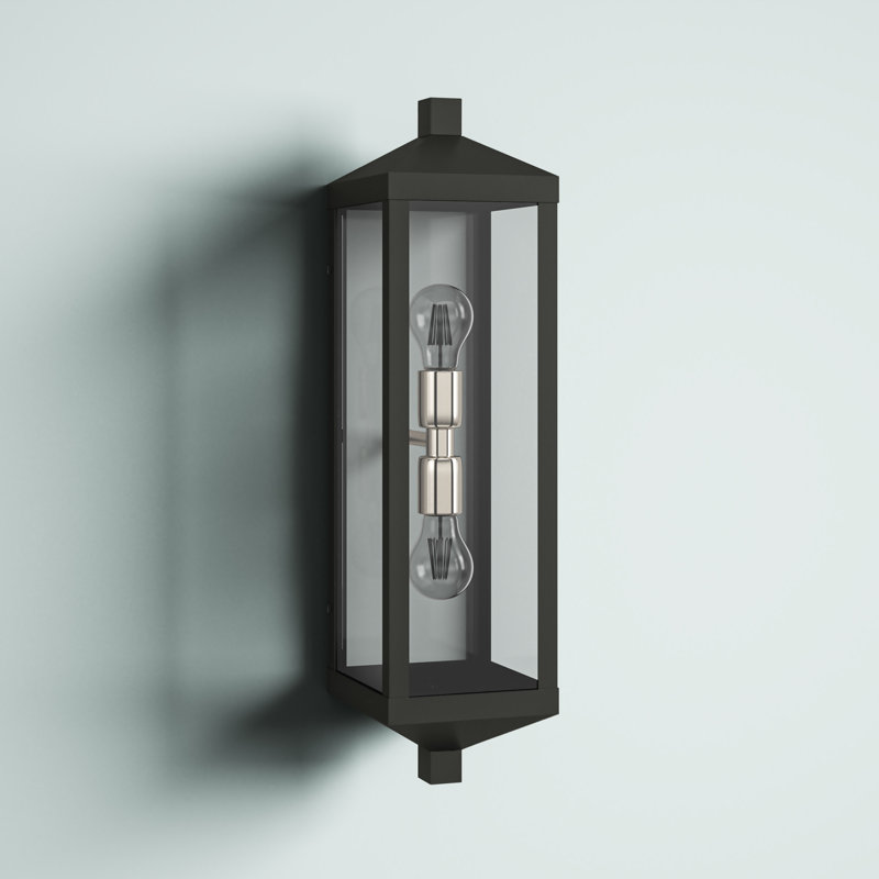 Lanterne murale d'extérieur à 2 ampoules Bartek, Noir