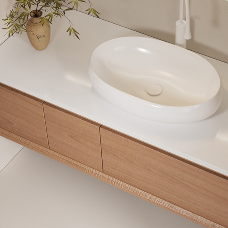 Log style simple bathroom cabinet