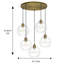 Luminaire suspendu rond 5 lumières Natural Gold-492174673-492174674