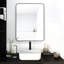 Miroir de salle de bain 24 po x 32 po cadre en aluminium noir