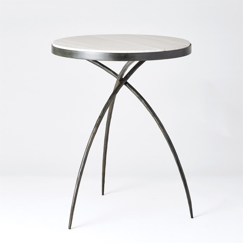 Table à trépied avec dessus en marbre gris
