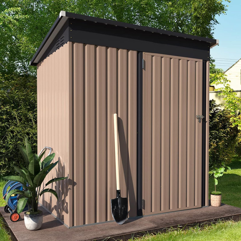 Caitilyn 14 ft. W x 8 ft. 7 in. D Metal Overlap Pent Storage Shed