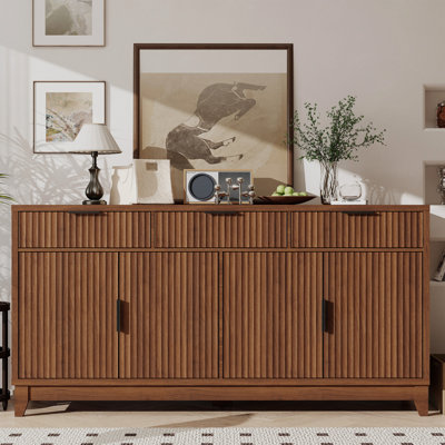 55" 4-Door Buffet Cabinet Sideboard Storage Cabinet With Doors And Shelves