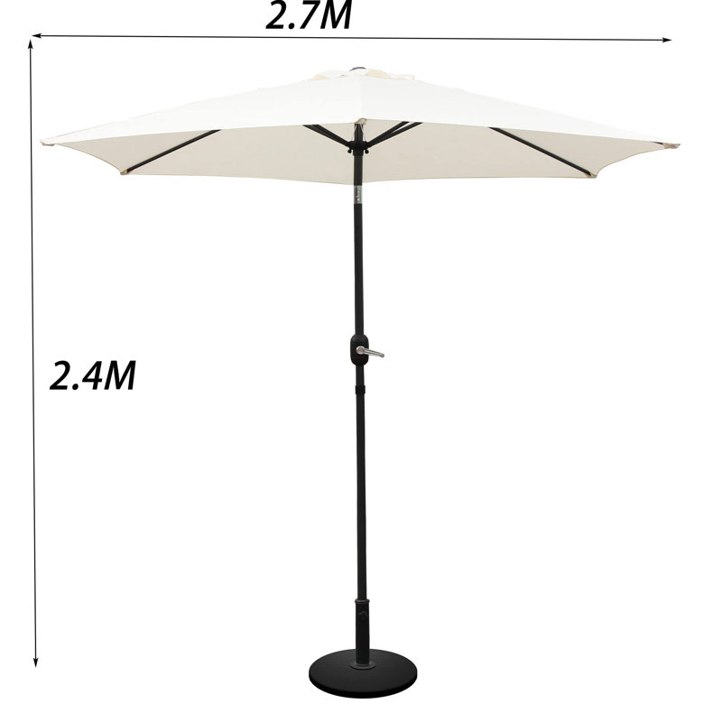 Arunas 2.7m Market Parasol, Cream