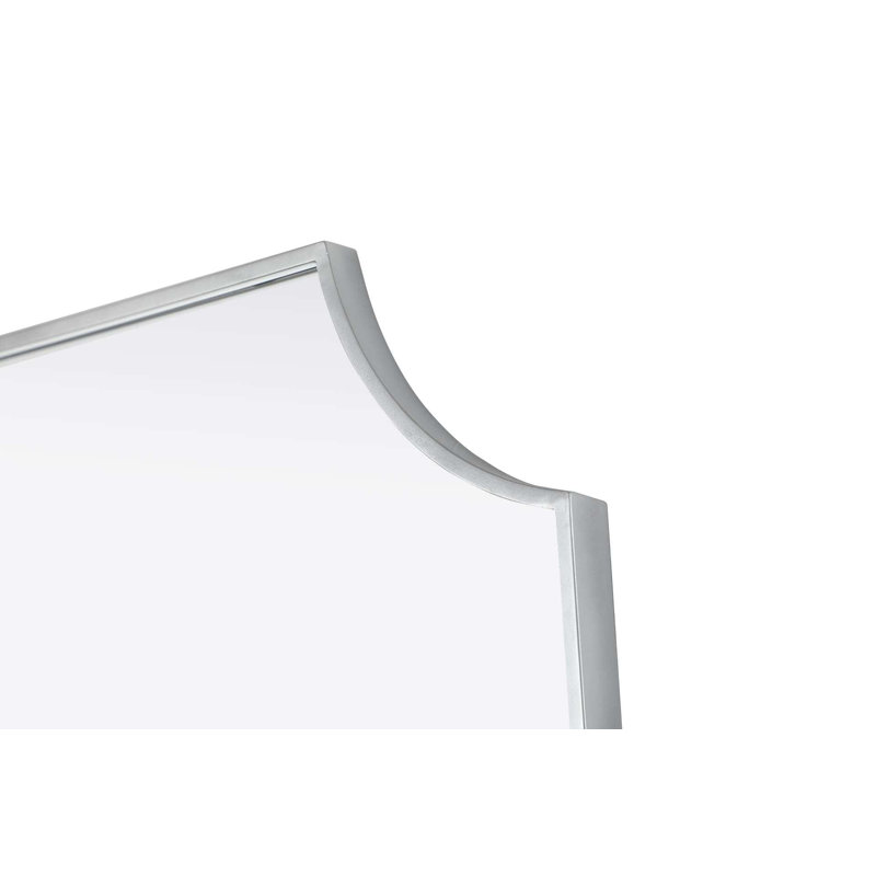 Notched Metal Mirror 27x42 inch in Silver, Silver, 42" x 27"