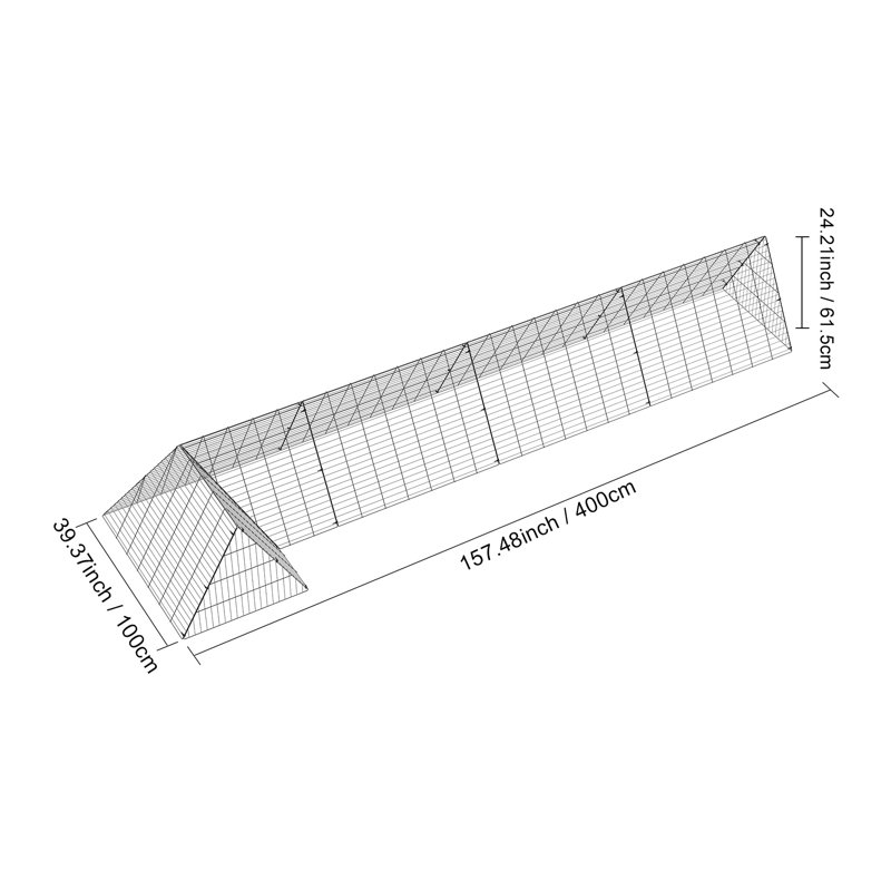 Enceinte portative pour poulets VEVOR - grande allée en métal pour poulets, canards et lapins avec couvercle imperméable
