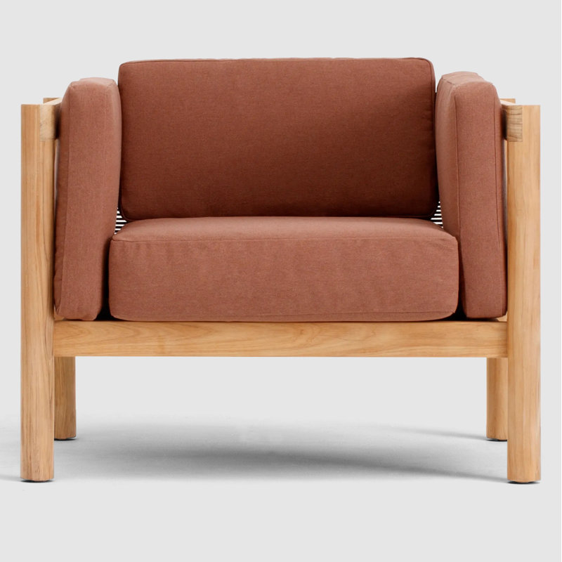 Haven Outdoor Teak Lounge Chair, Sunbrella Rust