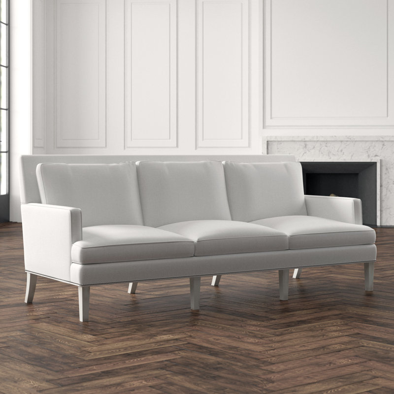 Audrey 87" Recessed Arm Sofa with Reversible Cushions, Baldwin Charcoal, 36" H x 87" W x 36" D