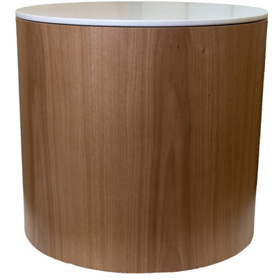 Table d'appoint en chêne blanc avec plateau Luna de 22 3/4 po de diamètre par 21 po de hauteur Abra