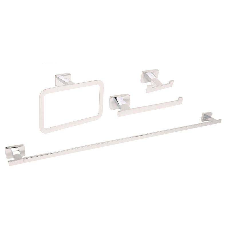 4 - Piece Bathroom Hardware Set, Chrome