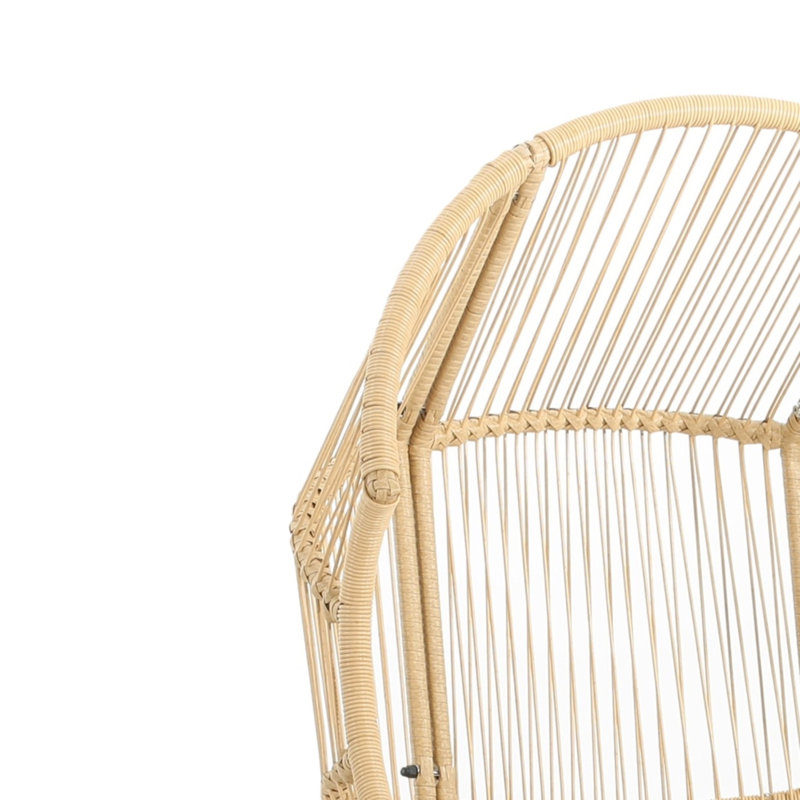 Fauteuil oscillant d'extérieur en osier Palos, Blanc, Marron clair