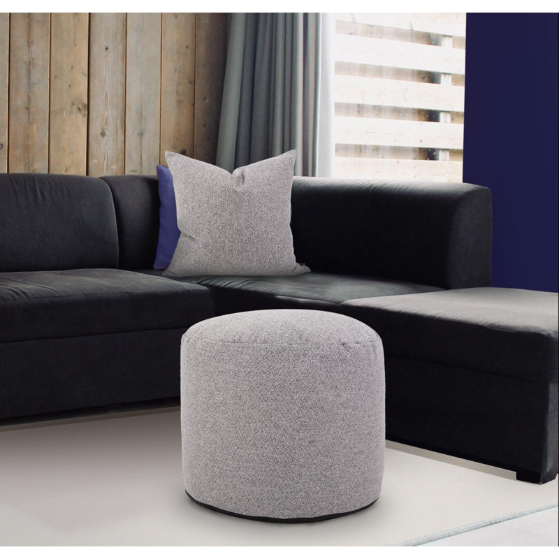 Pouf rond de 22 po de largeur, 100% polyester pierre de Panama