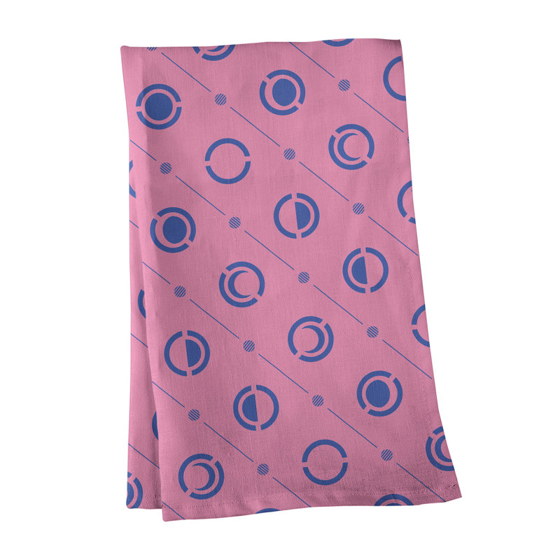 Torchon Moon phases, Rouge / bleu, Polyester sergé