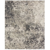 Mayes Abstract Area Rug in Ivory/Gray