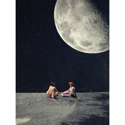 «I Gave You the Moon for a Smile» par Frank Moth - Art mural abstrait - reproduction encadrée avec passe-partout 32 x 48 (blanc)