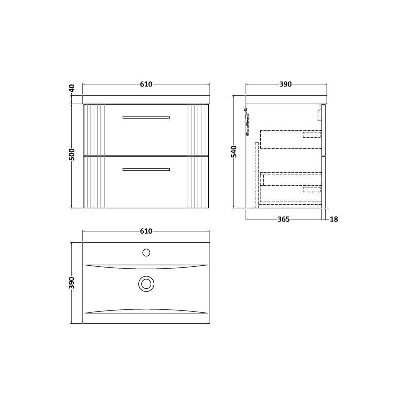 Deco 610mm Single Bathroom Vanity with Integrated Vitreous China Basin, Satin Green
