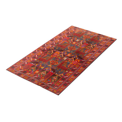 Tapis noir Teimani 3 pi 6 po x 6 pi 3 po