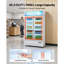 Réfrigérateur commercial pour marchandisage, réfrigérateur à boissons vertical 35,3 pieds cubes / 1000L, réfrigérateur à 2 portes vitrées avec caisson lumineux personnalisable, 8 tablettes réglables, éclairage à DEL doux et roulettes