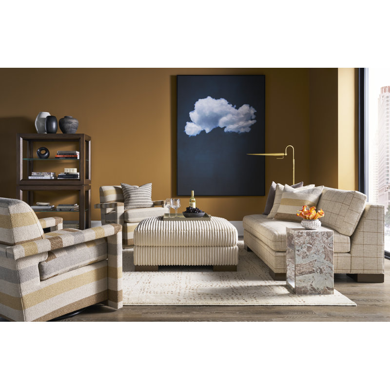 Thom Filicia Home Swivel Armchair, Tuck Linen