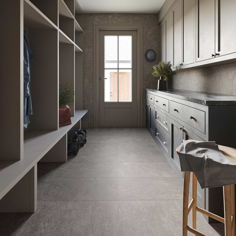 Era 12x24 Matte Limestone Look Porcelain Tile, Slate Gray