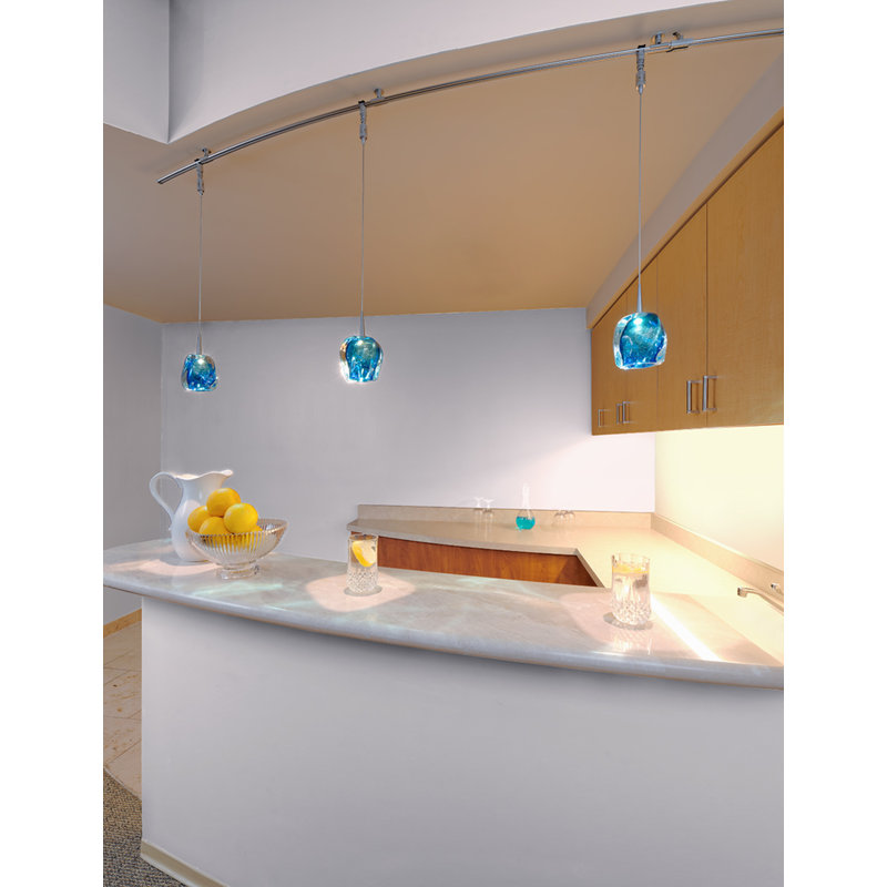 Aurora 1 - Light LED Pendant, Blue, Chrome