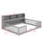 Kids Floor Bed Frame with Side Storage Shelves, and Guardrails-981110498