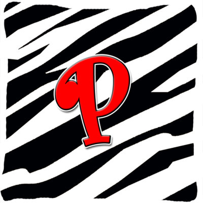 Monogramme initiale Zebra intérieur/extérieur Throw Pillow