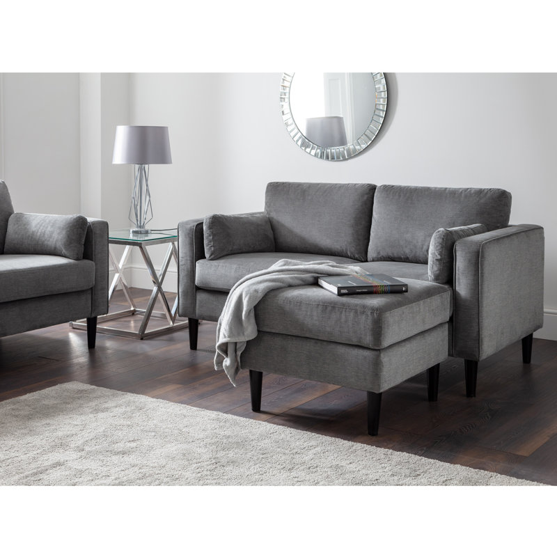 Gagarin 2 Seater Velvet Loveseat, Dark Grey