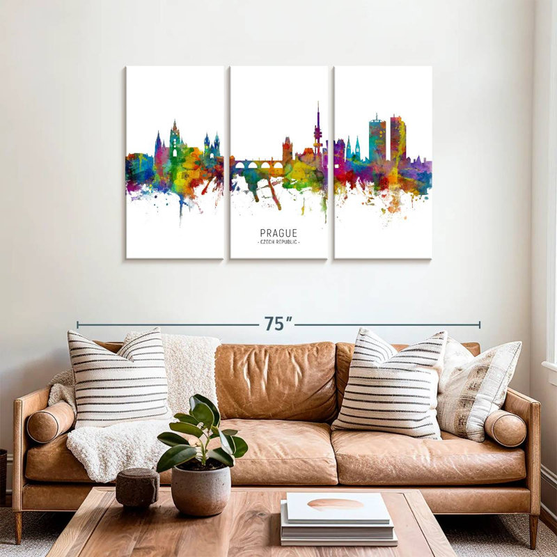 Prague Czech Republic Skyline I, 36" H x 57" W