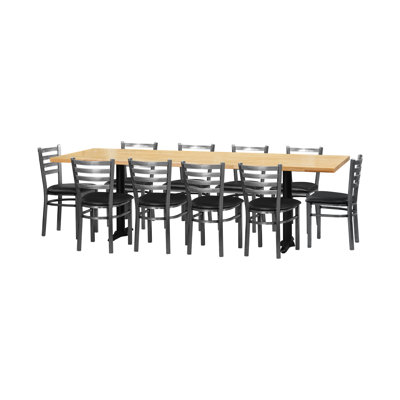 11-Piece Solid Wood Dining Set