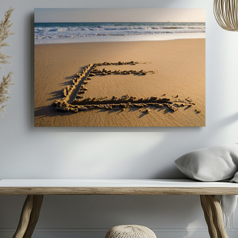 Toile, "A Gros plan, vue sur une grande", art mural gravé sur une grande surface de plage de sable doré, H 20 po x l 30 po