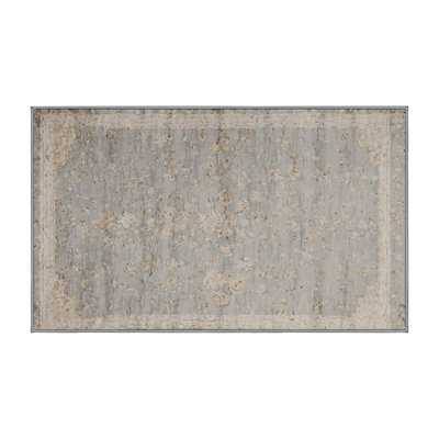 Machine Washable Gray Area Rug GSIX03597