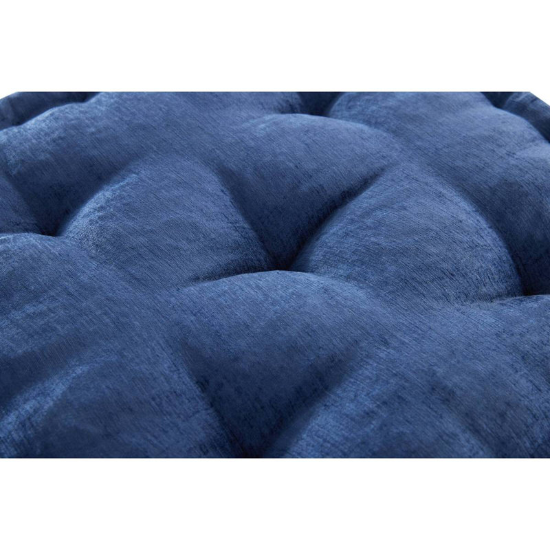Poly Chenille Square Floor Pillow Cushion-24X24", Navy Blue