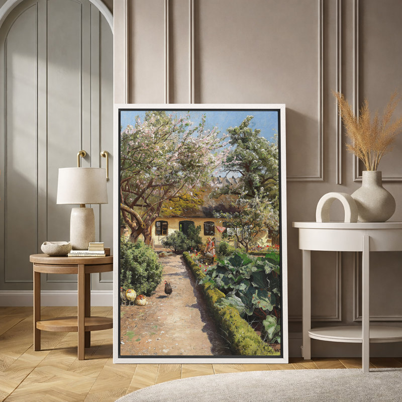 «Spring Cottage Garden Path», impression de fleurs en fleurs, photos d'art sur toile encadrées, H 24 po x l 16 po x P 1,5 po