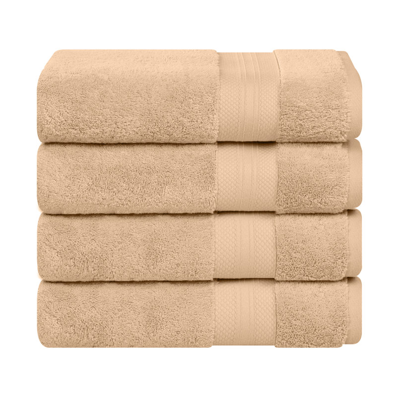 Aria Turkish Cotton Heavyweight Solid Absorbent Plush Bath Towel, Hazelnut